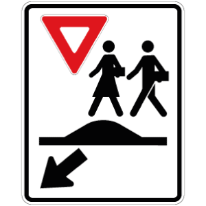 Passage pour écoliers sur un dos d'âne allongé ou un carrefour surélevé