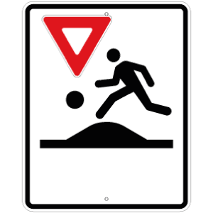 Passage pour enfants près d'un terrain de jeux sur dos d'âne allongé