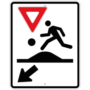 Passage pour enfants près d'un terrain de jeux sur dos d'âne allongé