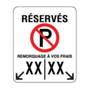 Défense de stationner, espaces réservés