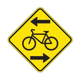 Signal avancé d'intersection d'une chaussée à double sens cyclable