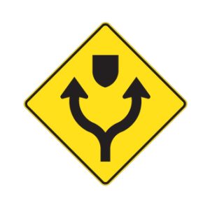 Chaussées séparées, contournement des deux côtés