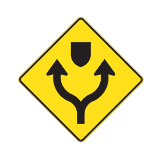 Chaussées séparées, contournement des deux côtés