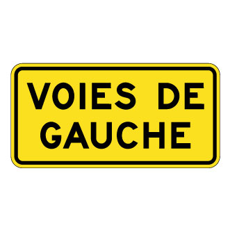 Panonceau voies de gauche