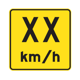 Panonceau vitesse recommandée XX km/h