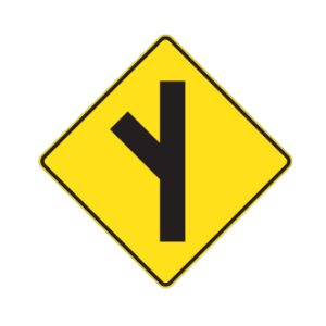 Intersection en Y, à gauche