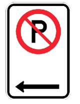 Stationnement réglementé vers la gauche