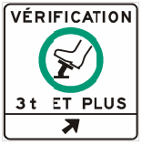 Vérification des freins 3t plus flèche oblique à droite