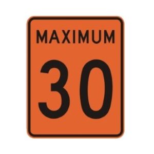 Limite de vitesse: maximum 30