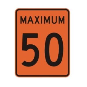 Limite de vitesse: maximum 50