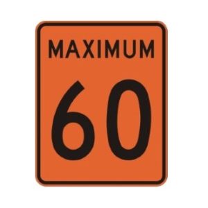 Limite de vitesse: maximum 60