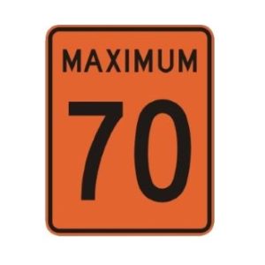 Limite de vitesse: maximum 70