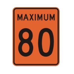 Limite de vitesse: maximum 80