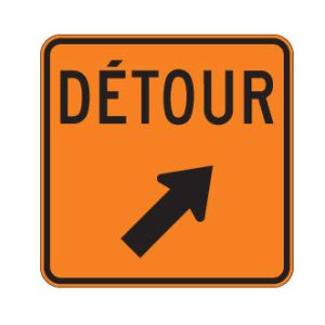 Détour : flèche oblique à droite