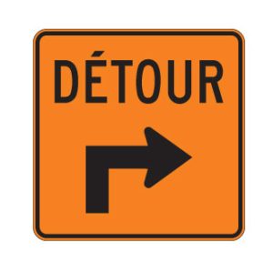 Détour : à droite