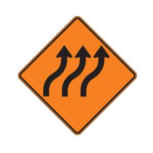 Déviation de 3 voies à droite