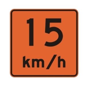 Vitesse recommandée 15 km/h