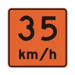 Vitesse recommandée 35 km/h