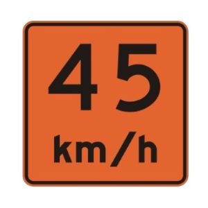 Vitesse recommandée 45 km/h