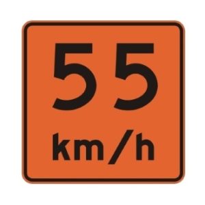 Vitesse recommandée 55 km/h