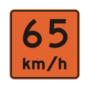 Vitesse recommandée 65 km/h